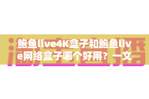 鲍鱼live4K盒子和鲍鱼live网络盒子哪个好用？一文看懂两款盒子的真实差异与选购指南