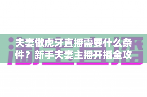 夫妻做虎牙直播需要什么条件？新手夫妻主播开播全攻略与必备条件详解