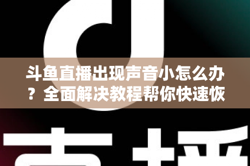 斗鱼直播出现声音小怎么办？全面解决教程帮你快速恢复音量