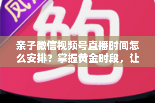 亲子微信视频号直播时间怎么安排？掌握黄金时段，让流量与互动双丰收