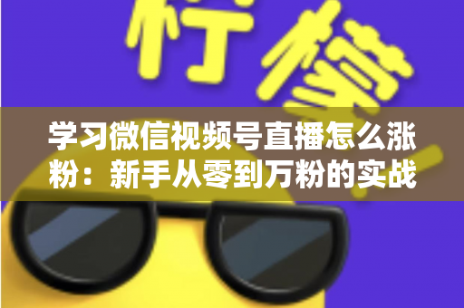 学习微信视频号直播怎么涨粉：新手从零到万粉的实战运营指南