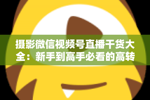 摄影微信视频号直播干货大全：新手到高手必看的高转化直播运营实战指南